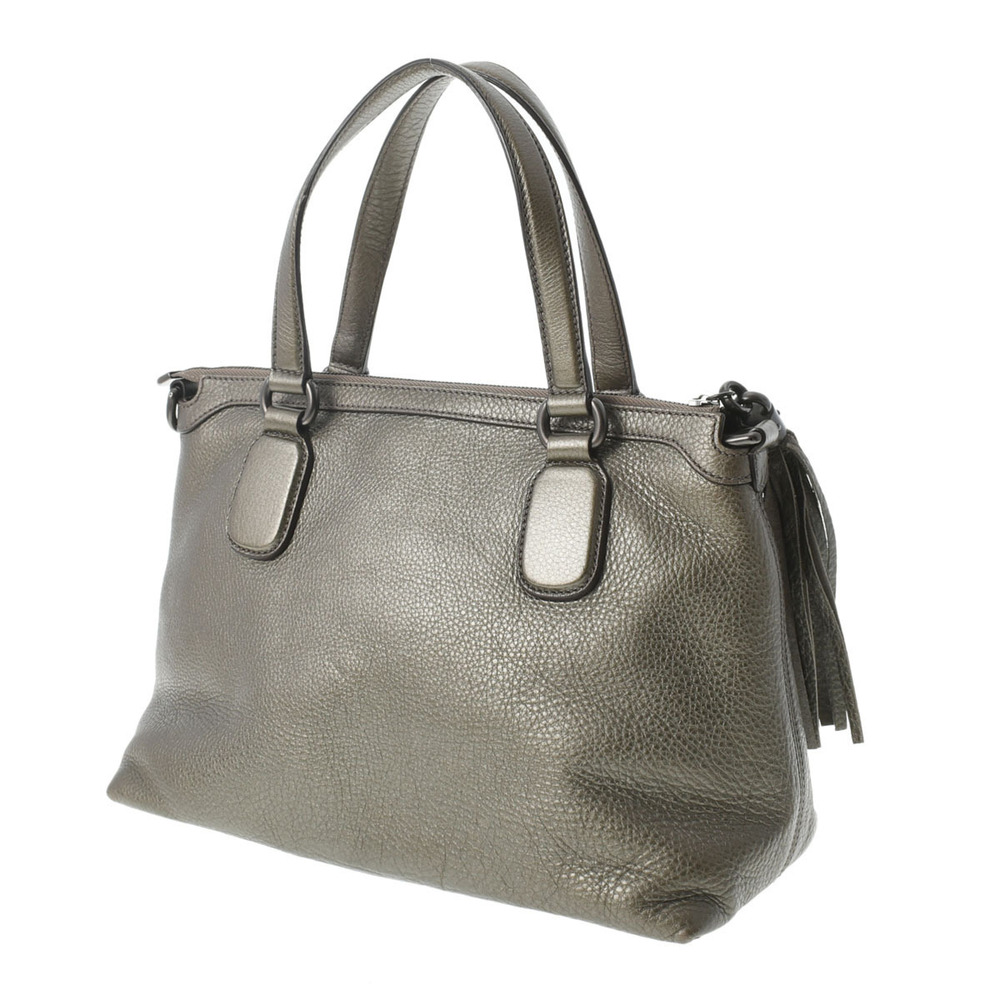 Gucci Soho Bag White Interlocking Bron Leather White